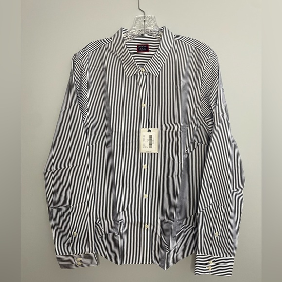 UNTUCKit Tops - UNTUCKit NWT Marsanne-Navy Long Sleeve Button Down Women's Blouse Size 16 Shirt